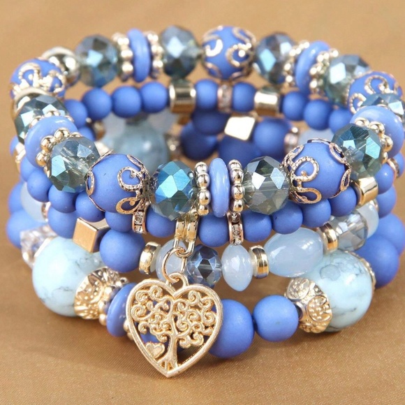 Tree of Life Heart Bead Bracelet Set - Picture 4 of 7